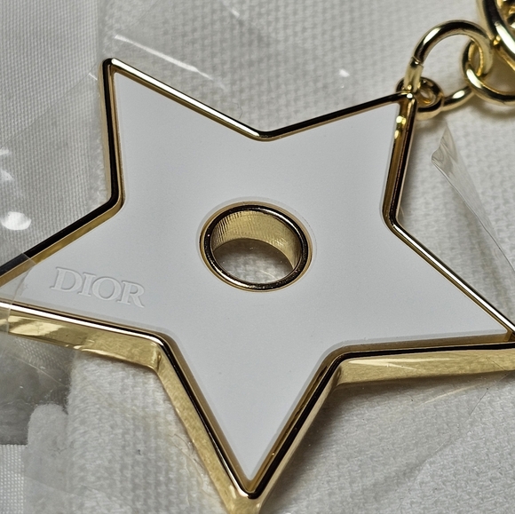 Dior Keychain Bag Charm  Diffuser With Gold and White Star Charm Aroma Stone NIB - Picture 5 of 7